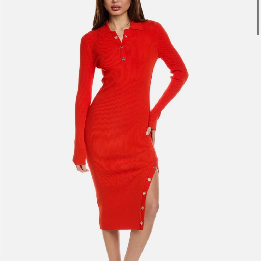 Rita Button Detail Knitted Midi Dress